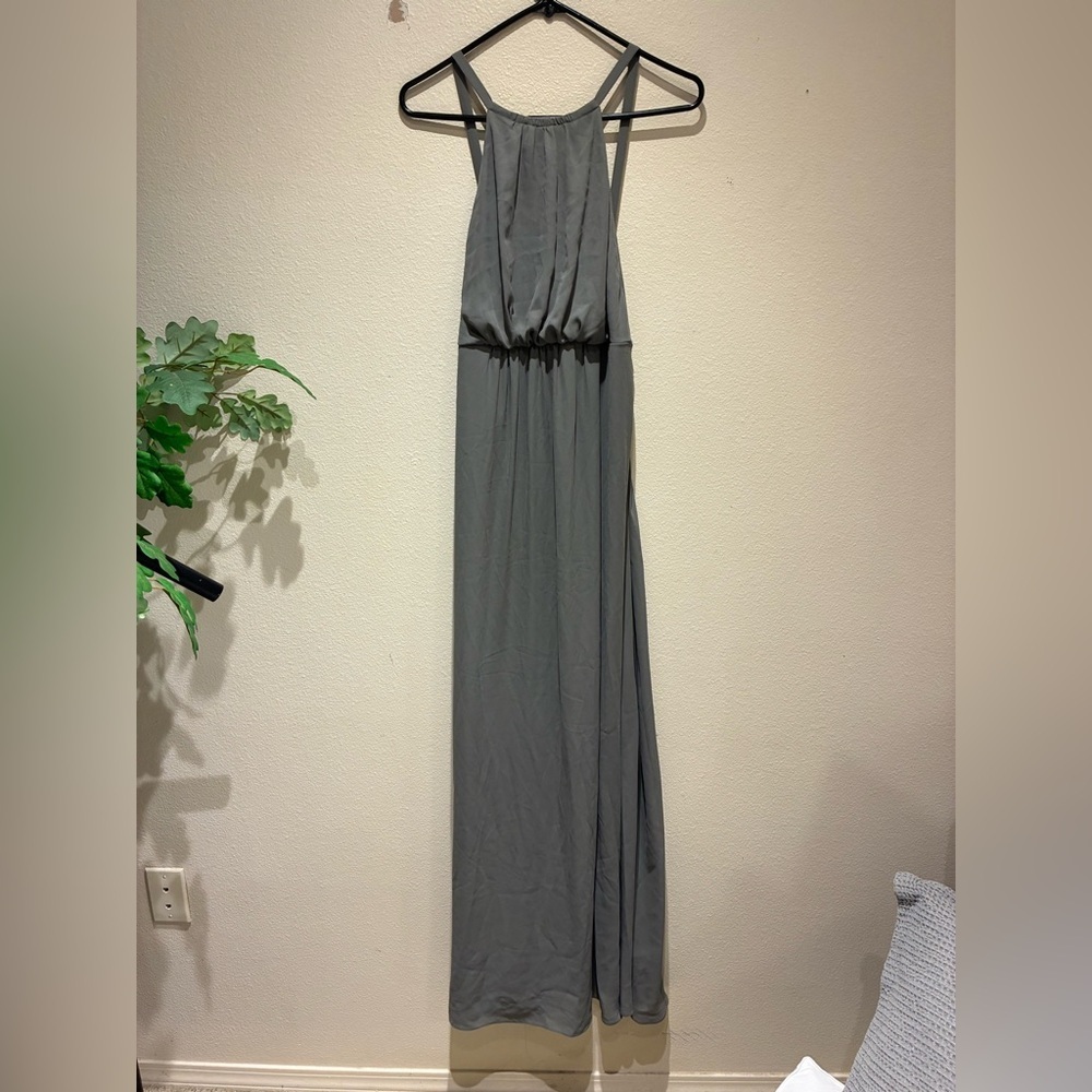 Show Me Your Mumu Women’s Grey Halter Maxi Dress Size XL Bridesmaid Wedding - Picture 3 of 7